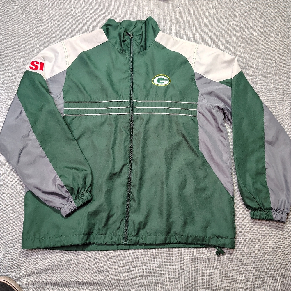 Green Bay Packers Track Jacket Sports Illustrated Reebok SI Size Large